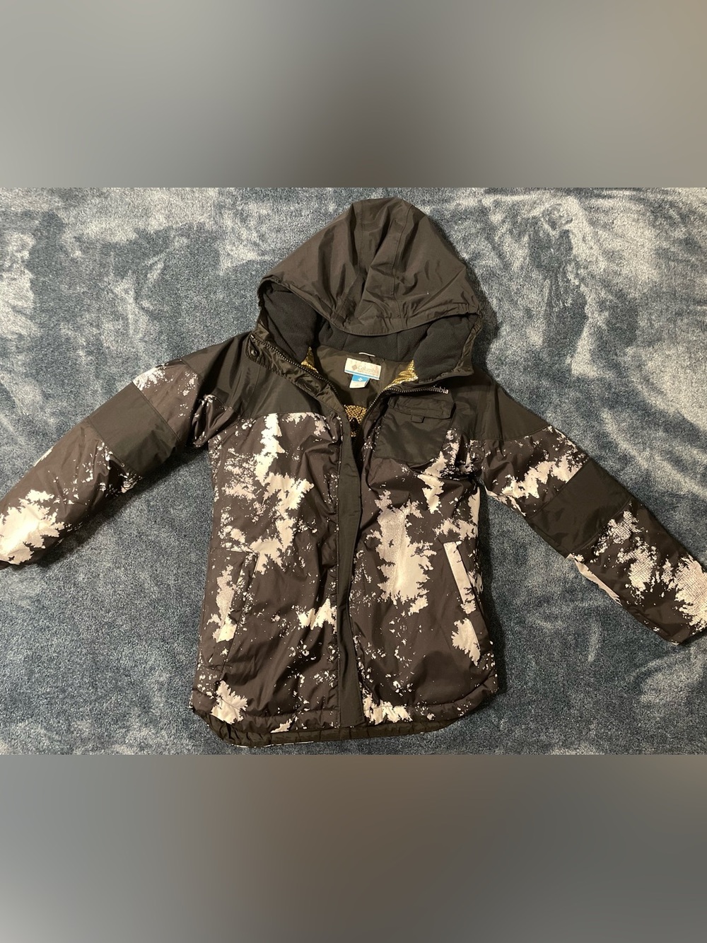 Kids Black & White Hooded Winter Jacket
